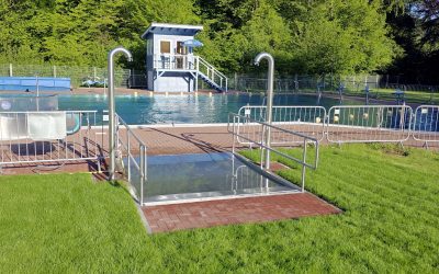 Durchschreitebecken in Betrieb
